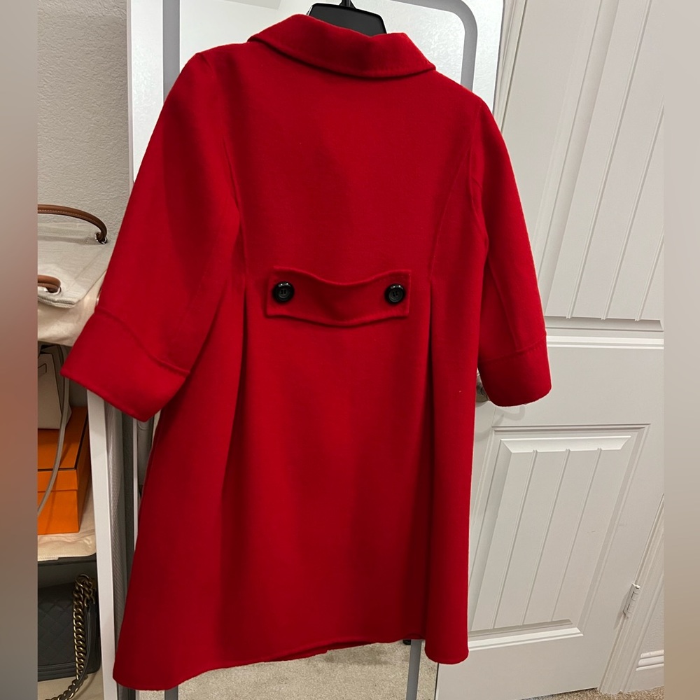 Red wool coat - Picture 3 of 5